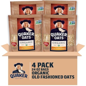 Quaker Steel Cut Oats, USDA Organic, Non GMO Project Verified, 20oz Resealable Bags (Pack of 4)(Organic Old Fashioned Oats)